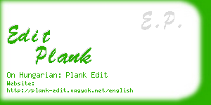 edit plank business card